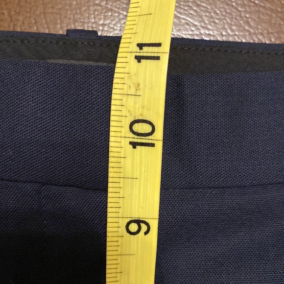 Theory Heze Contour 100% virgin Wool navy blue cropped cuffed hem light pants 10 - Picture 10 of 11
